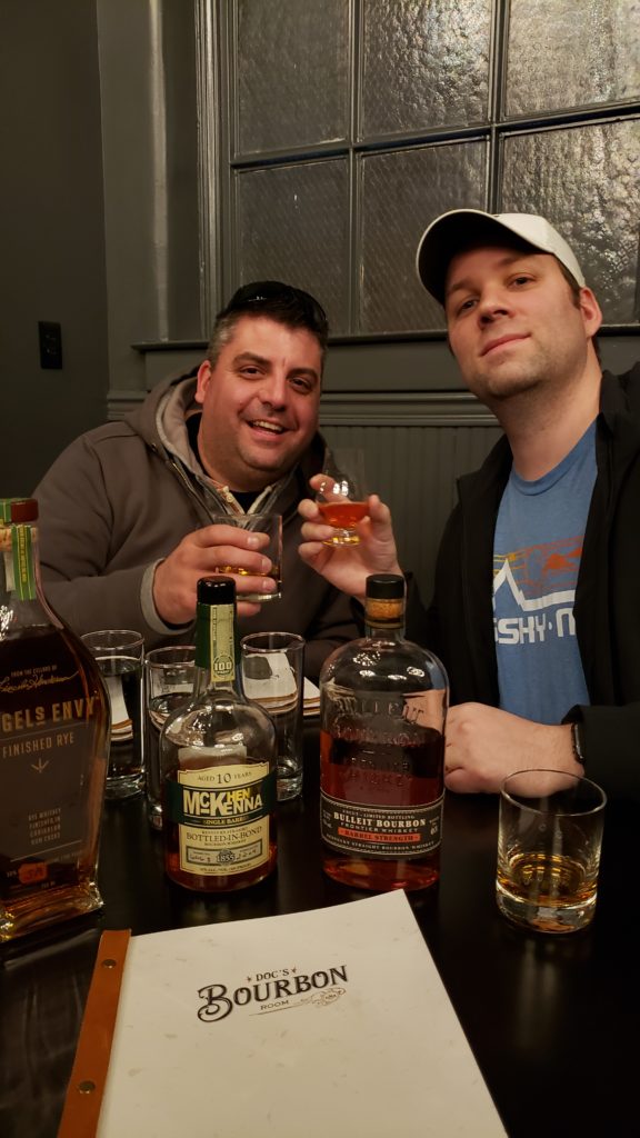 Docs Bourbon Room - Chuck and Andy - Angels Envy Rye - McKenna - Bulleit