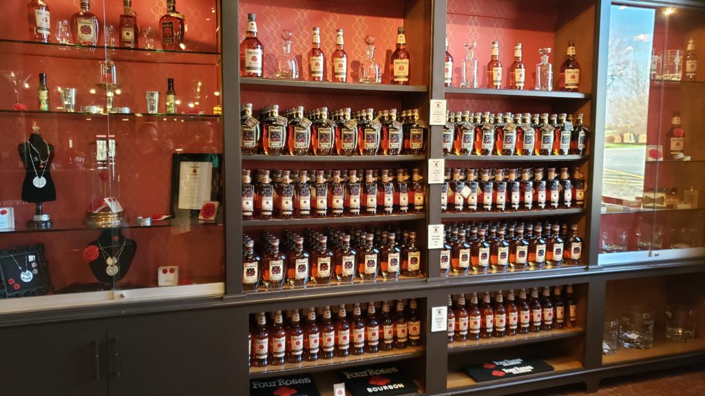 Four Roses Distillery Gift Shop Bottle Wall
